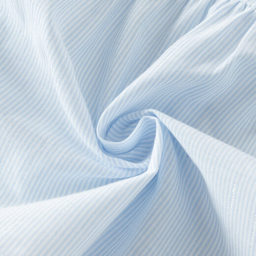 DAVE&BELLA girls short-sleeved shirt 2026 summer new baby girl tops children's shirts fashionable children's clothes children's clothing blue and white stripes ready stock 140 cm (recommended height 130-140cm)