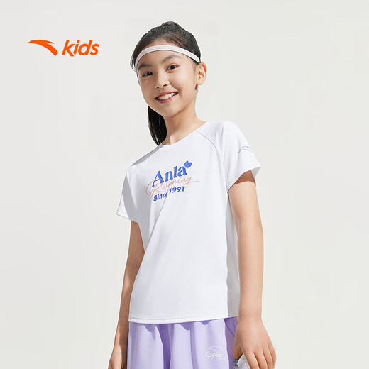 Anta children's short-sleeved T-shirt for girls and boys summer breathable sports knitted short-sleeved shirt A62525106