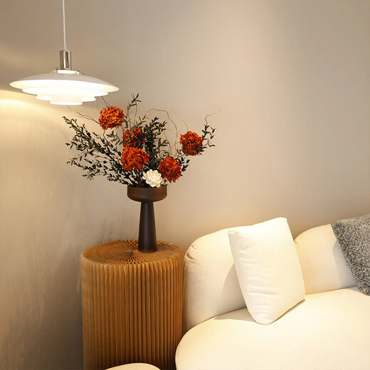 Dried flower bouquet hydrangea dragon willow real flower immortal flower living room cupboard sofa side table decorative ornaments high-end imported hydrangea dragon willow + gilt lamp vase