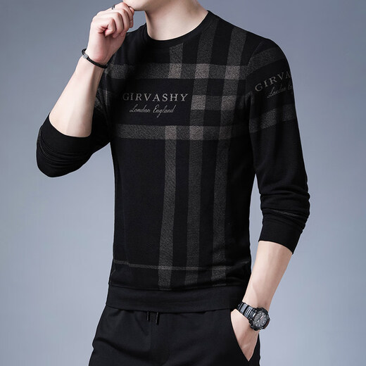 Dances with Wolves (DANCING WOLVES) men's autumn loose round neck printed sweatshirt 6856 M 105 recommended 95-115Jin Jin equals 0.5 kg