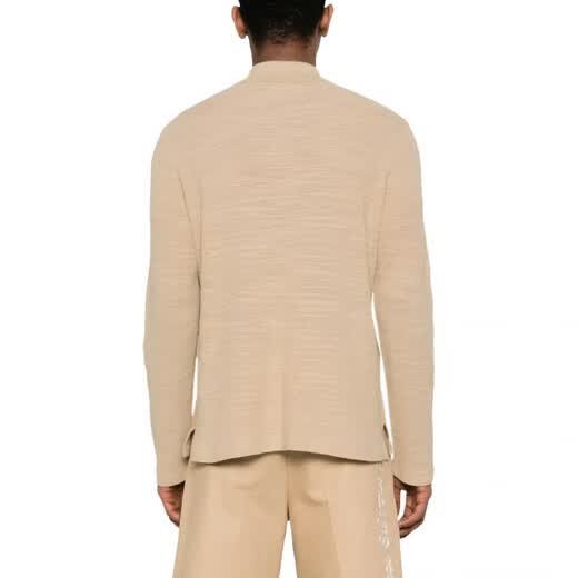 RALPH LAUREN Ralph Lauren универсальная и модная повседневная однобортная мужская однобортная рубашка с длинными рукавами из текстурированного хлопка и льна с лацканами, светло-бежевого цвета, L