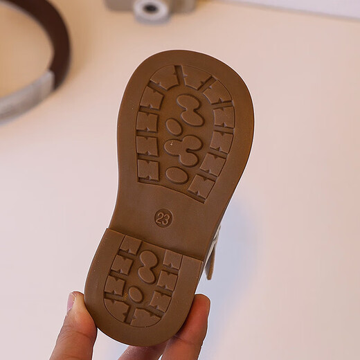 Girls Flower Princess Shoes 2025 Autumn New Korean Style Children's Soft Sole Shoes Anti-Slip Soft Sole Off-White 32 Inner Length 20cm