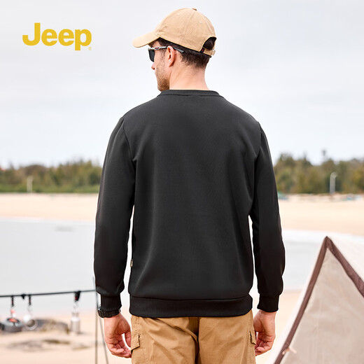 JEEP Jeep round neck sweatshirt men's heavy loose spring casual high-end youth trendy sweatshirt