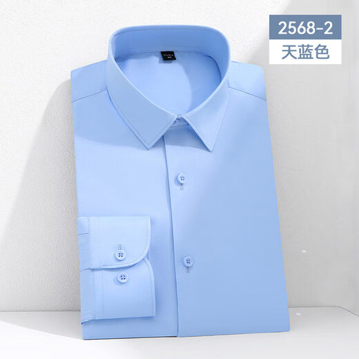 ROMON mulberry silk champagne color long-sleeved shirt for young men, drapey, iron-free stretch shirt, men's business anti-wrinkle inch shirt, large size, light gray, long 2568-12 45 Recommended 190-200 Jin Jin is equal to 0.5 kg