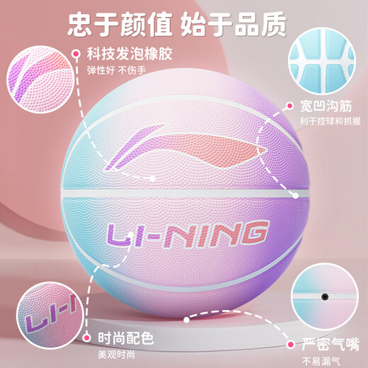 Li Ning Basketball Children's No. 5 Youth Primary School Students Kindergarten Indoor and Outdoor Cement Floor Wear-resistant Training Gift No. 5
