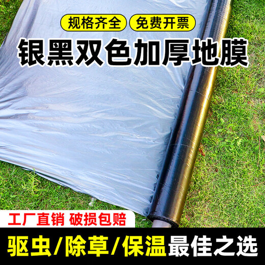 Gefuya Silver and Black Two-color Mulch Film Agricultural Black Film Reflective Insect Repellent and Weed Control Orchard Agricultural Planting Special Porous Mulch 20Jin Jin equals 0.5kg Silver Black 2s 12 meters wide 350 meters long for field use and tramplable