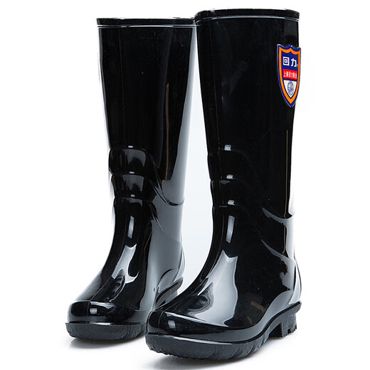 Warrior rain boots women's fashionable high tube rain boots waterproof and non-slip outdoor labor protection rain boots rubber shoes HXL863 black 36