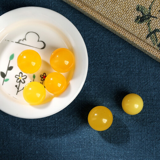 OUCERNY beeswax round beads old flower wax barrel beads oval old beeswax single beads natural beeswax tee accessories single diy A8357 (beeswax tee)