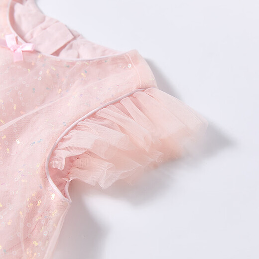 Disha Children's Clothing Girls Skirt 2026 Mid-summer Big Children Girls Children's Sequined Mesh Splicing Dress