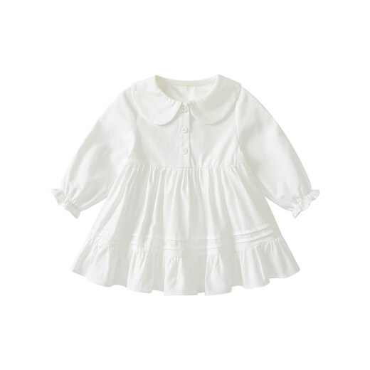 BORBOON B baby dress 2026 spring new style girls one-year-old dress skirt baby cardigan jacket spring suit two-piece set 6782+skirt 80