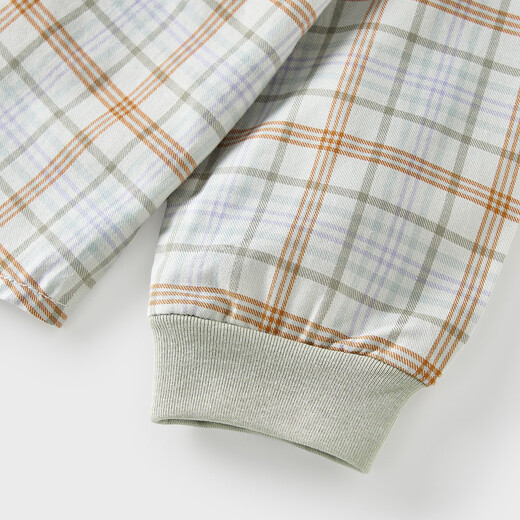 Tongtai (TONGTAI) baby boy shirt spring and autumn pure cotton children's lapel top boy casual outing cute plaid shirt green 110