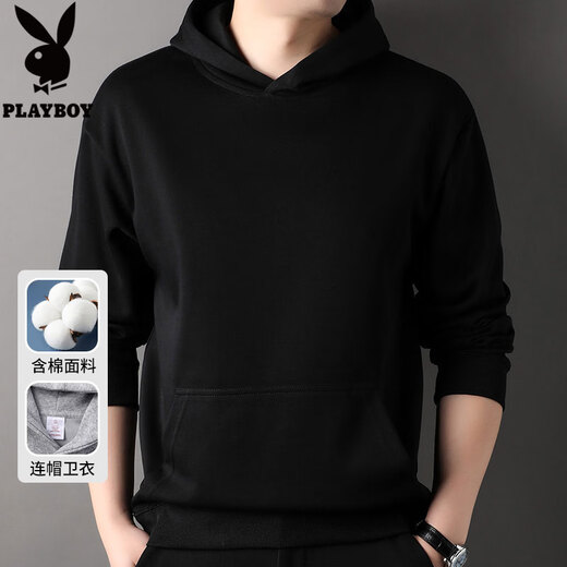 Playboy American hooded sweatshirt men's kangaroo pocket spring and autumn latest casual jacket men's heavy sportswear tops