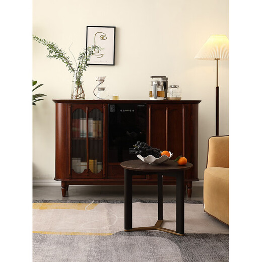 He Jiagong Máquina inteligente de barra de té de madera maciza Gabinete de almacenamiento Aparador integrado Hogar de estilo chino con gabinete de té completamente automático Refrigerador inteligente de tres puertas Máquina de barra de té (blanco leche perla) Tipo de calefacción Hielo caliente