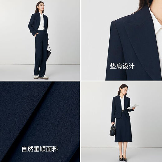 Dajiashi Z blazer women's black formal business commuter women's professional attire high-end temperament suit khaki trousers suit khaki blazer + khaki pants XL