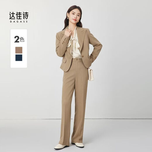 Dajiashi Z blazer women's black formal business commuter women's professional attire high-end temperament suit khaki trousers suit khaki blazer + khaki pants XL