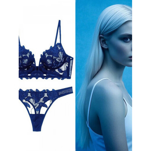 Victoria's Secret Victoria's Secret Underwear Women's Lace Bra Set Beautiful Back Small Breast Push Up Adjustable Thin Black Set 70A x 32=B