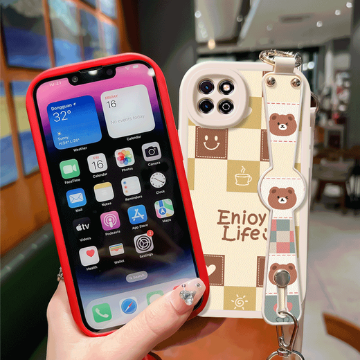 
WAIDM is suitable for Huawei Youchang 20 mobile phone case for women enjoy 20se protective case wristband stand new fantasy 20e case soft silicone all-inclusive enjoy 20 5G dirt-resistant [slant cross red] HH1391 Huawei enjoy 20