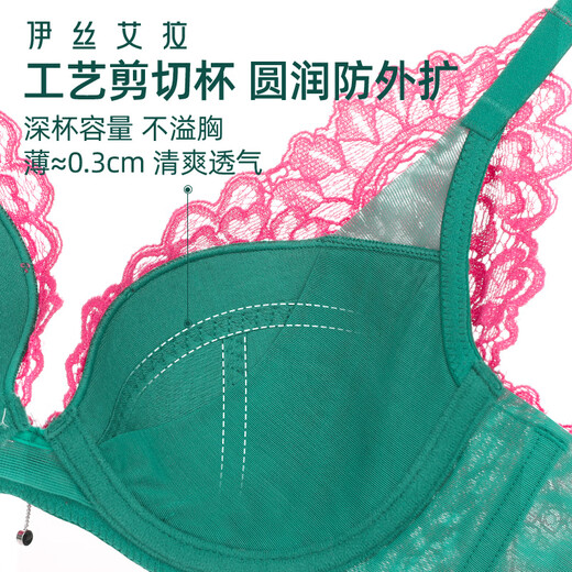 Isela Horse Year of the Year Sexy Underwear for Women with Large Breasts to Make Smaller, Push-up and Retract Secondary Breasts, Anti-Sagging Bra, Adjustable Bra, Rose Red 75B