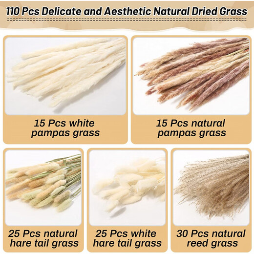 Original idea (CHUGOUXIANG) Yunnan real flower pampas grass whisk dust rabbit tail dried bouquet pampas grass HS29 with box