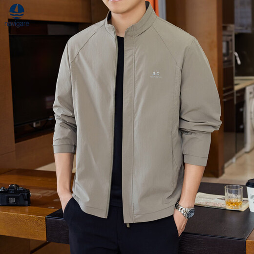 Navigare Italian Small Sailing 2026 New Stand Collar Jacket Men's Spring and Autumn Thin High-end Business Jacket Casual Top Navy Blue L
