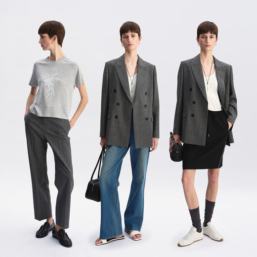 MARIUS Queen Street plaid version Japanese NIKKE wool knotted yarn plaid six-button suit/nine-point pants gray and white plaid suit L