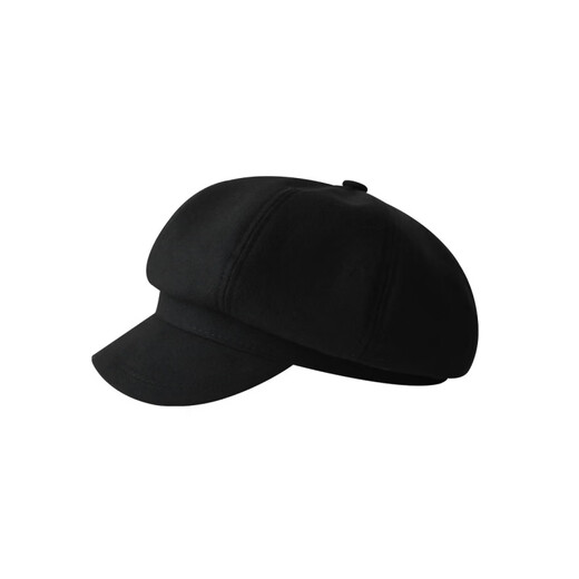 Xiaohongshu’s popular Korean style solid color woolen octagonal hat for women spring short brim beret literary retro brown apricot M one size fits all (55-59c) adjustable