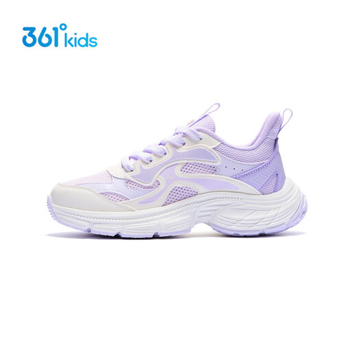 361 Children's Sports Shoes 2026 Summer Girls' Big Children's Flirty Breathable Sweet Cool Casual Dad Shoes Purple 35