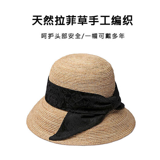 Mr DUCKMr DUCK straw hat women's sun hat Korean style trendy summer sun hat beach versatile foldable straw hat women MS18630310cm color + free storage bag windproof belt main picture model S suitable for 5254cm head circumference