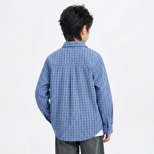 Moba Eyes Children's Clothing Boys Plaid Shirts Children's Shirts 2026 Spring and Autumn New Tops Boys Big Children's Jackets Versatile Long Sleeves Green 110 110cm