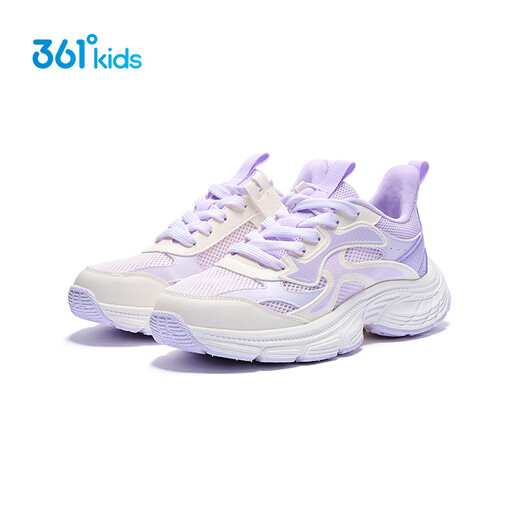 361 Children's Sports Shoes 2026 Summer Girls' Big Children's Flirty Breathable Sweet Cool Casual Dad Shoes Purple 35