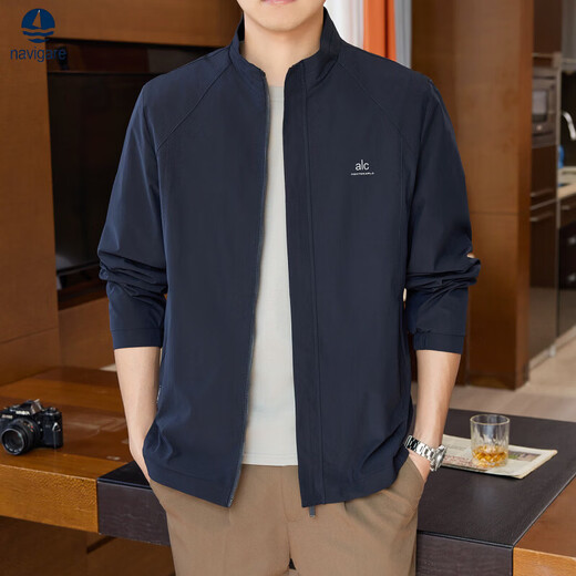 Navigare Italian Small Sailing 2026 New Stand Collar Jacket Men's Spring and Autumn Thin High-end Business Jacket Casual Top Navy Blue L