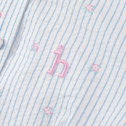 HAZZYS children's clothing girls' dress 2026 summer new arrival middle and older children's sweet classic striped half-sleeved skirt rain glaze blue 120