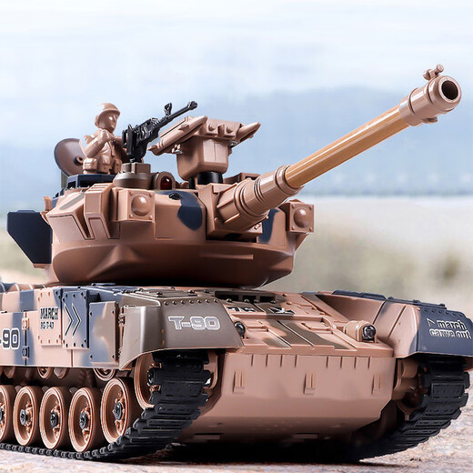 
SHENX remote control tank car can be ammunition tracked and can be fired off-road vehicle toys fighting vehicles Children's boys birthday gift 33cm T90 double-engine tracked tank + 3000 bullets
