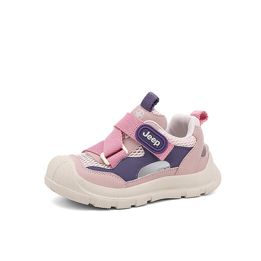 JEEP Girls Sports Frame Shoes 2025 Summer New Children's Baotou Sandals Non-slip Soft Bottom Girls Beach Shoes 61253 Pink Purple 27 / Inner Length About 17.5cm