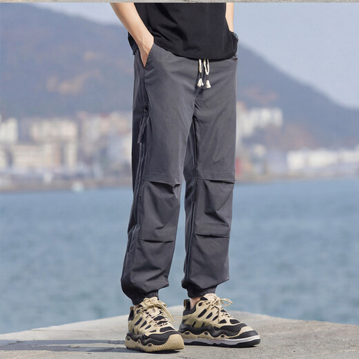 Big Mouth Monkey (paul frank) Big Mouth Monkey outdoor men's American functional paratrooper pants zipper overalls fashion leggings dark gray XL