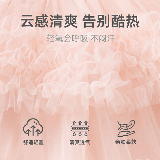 Banxidi girls dress summer style baby princess dress summer children mesh tutu skirt one-year-old dress vest dress pink 100