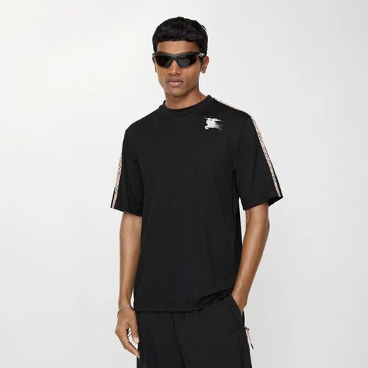 Burberry (BURBERRY) JD.com first release men's plaid decorative plain weave T-shirt
