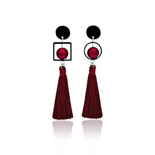 Qlady new Chinese style red tassel earrings for women, retro temperament, ethnic style silver needle earrings, earrings, New Year's gift for girlfriend