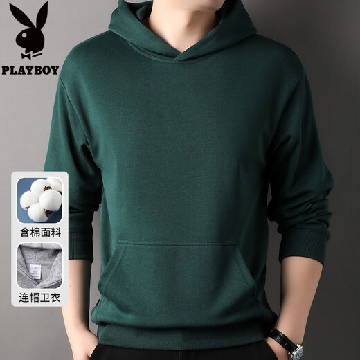Playboy American hooded sweatshirt men's kangaroo pocket spring and autumn latest casual jacket men's heavy sportswear tops