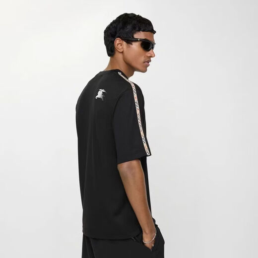 Burberry (BURBERRY) JD.com first release men's plaid decorative plain weave T-shirt