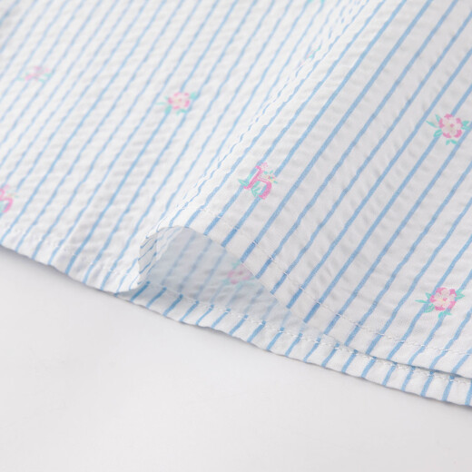 HAZZYS children's clothing girls' dress 2026 summer new arrival middle and older children's sweet classic striped half-sleeved skirt rain glaze blue 120