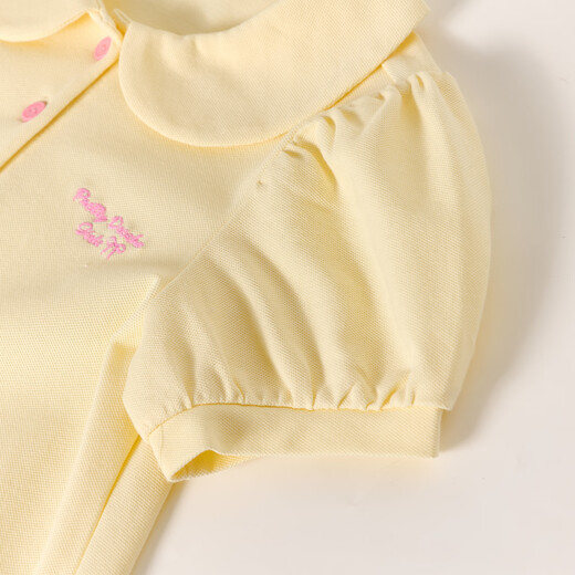 DEESHA Official Children's Clothing Girls Skirt Summer New Style Girls Baby Toddlers Sweet and Fun Embroidered Dress Yellow 90