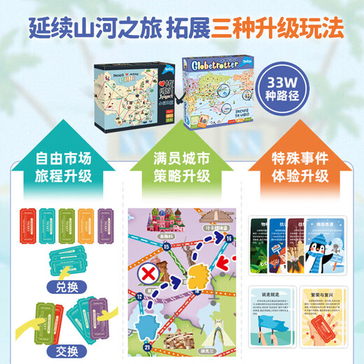 鳐鳐鱼（yaofish）儿童桌游戏亲子山河之旅环球旅行家套装玩具男孩生日礼物小学生