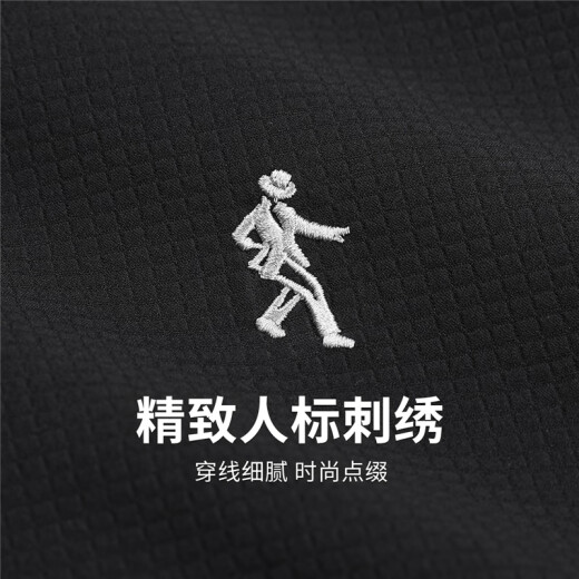与狼共舞【加绒】可拆卸连帽夹克男2024秋冬新款肌理格纹休闲男士外套1047 黑色001 S (165)