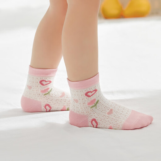 Nido Bear children's socks summer breathable baby girl cotton socks baby mesh socks cartoon loose mouth breathable cotton socks