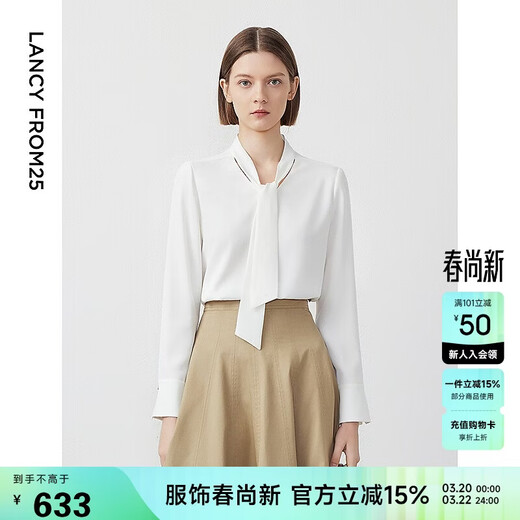 Langzi Langzi Basic Wardrobe Star Style Shirt Temperament Shirt Long Sleeve Top White 2. L