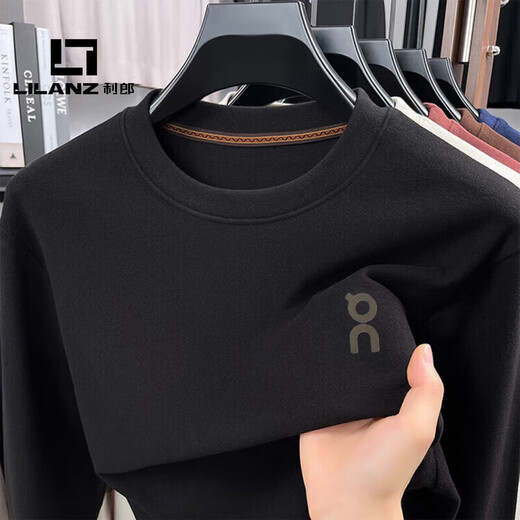 LILANZ official young and middle-aged men's long-sleeved sweatshirt 2026 spring new long-sleeved T-shirt flagship official black 2XL 185/96A