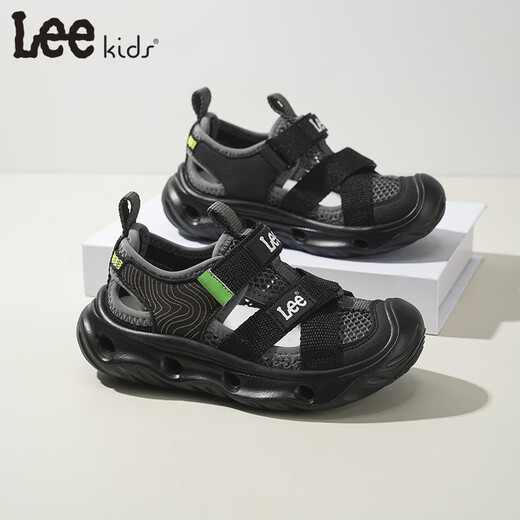 LEE KIDS children's shoes summer new children's Baotou beach sandals for girls hollow breathable wading shoes for boys and girls black 29