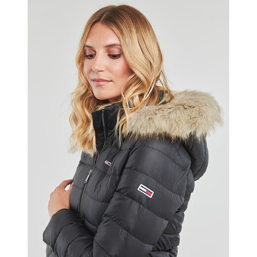 TOMMY JEANS Women's High-end Down Jacket Hooded Cold Warm Black Jacket Winter New Top Women DW0DW08588 Black XXS