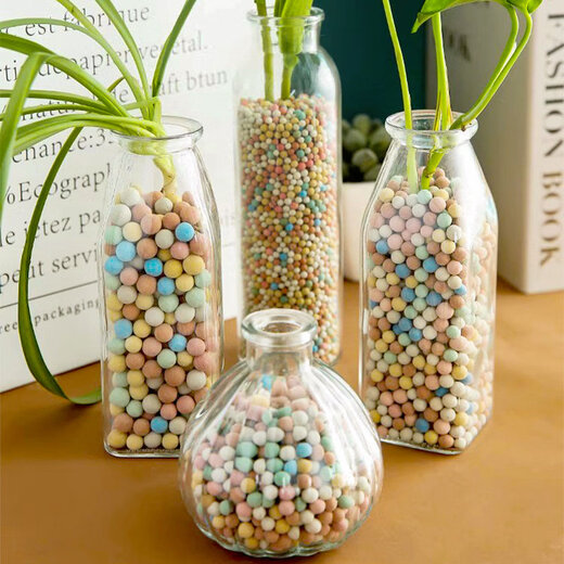 Colored ceramsite bottom ceramsite soil special filter flower pot fish tank bottom sand hydroponics small ceramsite pavement gardening diameter 20-30mm fine paving white stone 5Jin Jin equals 0.5 kg